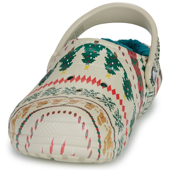 NEW Crocs Sizes M5/W7, M8/W10 Classic Lined Fair Isle Clog - Bone - Picture 3 of 7